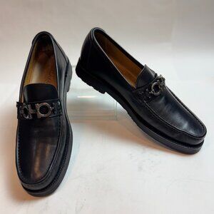 Ferragamo - Leather Slip on Loafers, Black